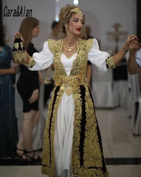Arnavut Geleneksel Üç Adet Abiye Kadınlar İçin 2022 Dantel Aplike Kıyafet Balo Abiye Düğün Parti Elbise