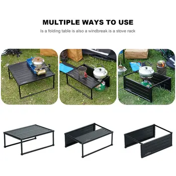 Açık Taşınabilir Alüminyum Alaşım kamp masası Barbekü Masa Windbreak Piknik Ekipmanları Çok Fonksiyonlu Pas-ücretsiz Masa ile Çanta