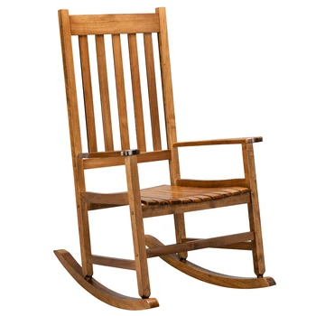 Bahçe Sandalyeleri dış mekan mobilyası Ahşap sallanan sandalye Eğlence Dinlenme Yaşlı Koltuk Orijinal Renk 68.5 * 86 * 115CM