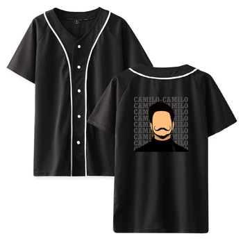Baskı Camilo Echeverry Beyzbol T Shirt Yaz Unisex kısa kollu tişört Moda Popüler v yaka Moda Streetwear Tops