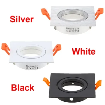 Beyaz / Fırça Gümüş / Siyah Ayarlanabilir Alüminyum GU10 MR16 LED Tavan Spot Fikstür LED gömme aydınlatma Konut Çerçeve