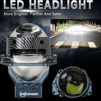 Bi Led Lensler farlar Otomobil Lamba Spot Süper Parlak 280W Evrensel Araba Bi Lens Projektör LED Sis elektrik ampulü