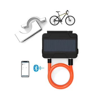 Bisiklet Akıllı Zincir Kilitleri Motosiklet Anahtarsız Kilit APP Kontrolü Güneş Enerjisi Kişisel Kullanım Bluetooth Bisiklet Kablo Kilidi