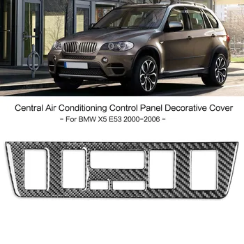 BMW için X5 E53 2000-2006 Karbon Fiber Merkezi Klima Kontrol Paneli Dekoratif Kapak Araba İç Aksesuarları Sticker