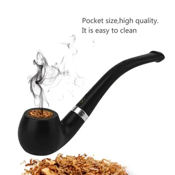 Borular Ürünleri Siyah Vintage Boru Puro Ev Tütün Kavisli Sigara Aksesuarları Ahşap Sigara 110mm