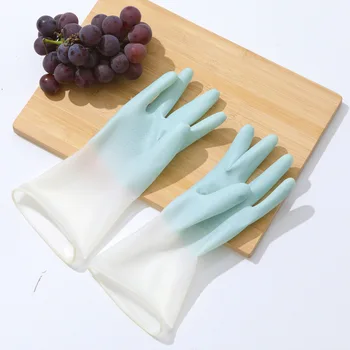 Bulaşık eldivenleri Su Geçirmez Kauçuk İnce Temizlik Mutfak Dayanıklı Lateks Çamaşır Yıkama Kauçuk Fırça Kase Ev Eldivenleri