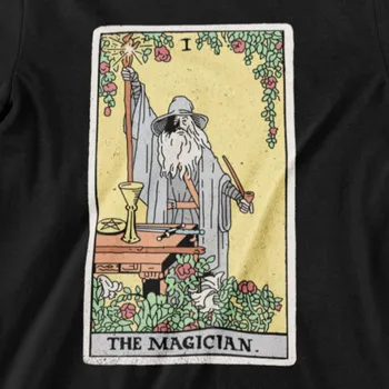 Büyücü Tarot Kartı T Shirt Erkekler ve Kadınlar için
