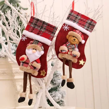 Büyük Noel çorap yeni Noel Baba Elk şeker çanta Noel süs yeni yıl