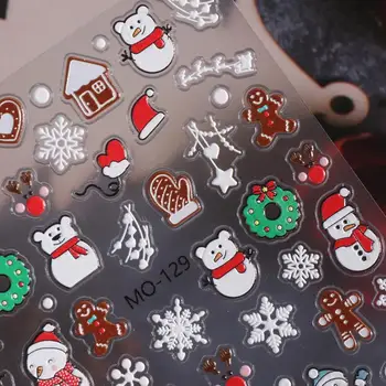 Cep telefonu kılıfı Süslemeleri Noel Nail Art Etiketler Ultra ince Kendinden yapışkanlı Karikatür Kardan Adam Ayı Kar Tanesi Kadınlar için