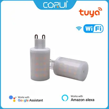 CORUI Tuya WiFi kısılabilir G9 akıllı ışık G9 6W LED lamba ampulü akıllı ışık Alexa Google ev ile uyumlu