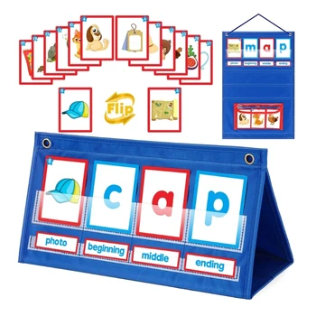 CVC Kelime Oluşturucu Masaüstü fiş dosyası Çadır Kartları Seti Phonics Oyunları Yazım eğitici çocuk için oyuncak Yaş 5, 6, 7, 8