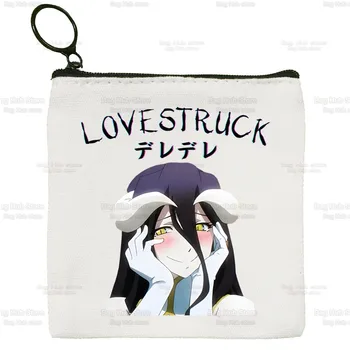 Derebeyi Anime Tuval bozuk para cüzdanı Özel Logo Ainz Ooal Elbisesi çanta Albedo Kanvas Çanta Momonga Yeni Bozuk Para Çantası Anahtar bozuk para cüzdanı