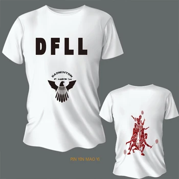 DFLL Badminton baskılı tişört Tee Hip-Hop Spor Moda T Shirt Kadınlar için Hipster Gevşek Erkek Giyim ModaL