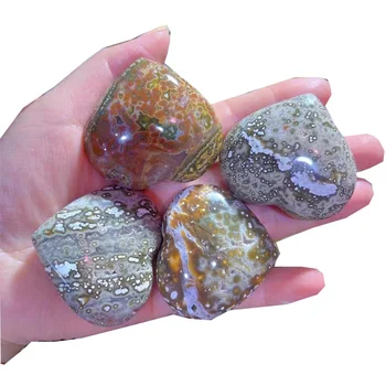Doğal Şifa Kristalleri Taşlar Güzel Okyanus Jasper Kuvars Taş Taş Kalpler 1 ADET