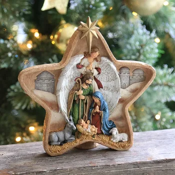 Doğuş Sahnesi Bebek İsa Yemlik Noel Beşik Figürler Minyatürleri Süs Kilise noel hediyesi Ev Dekor