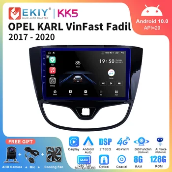 EKIY KK5 QLED İçin Android Araba Radyo Opel Karl VinFast Fadıl 2017-2020 AI Ses Multimedya Video Oynatıcı Navigasyon GPS 2din DVD