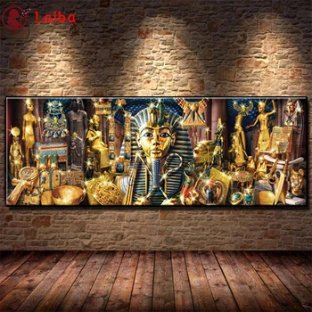 Elmas Boyama Hazineleri Mısır Tam Matkap Kare DİY Elmas Nakış Çapraz Dikiş Mozaik yuvarlak Taklidi Ev Dekor