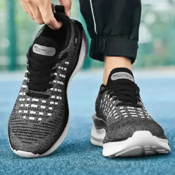 Erkek moda kalın tabanlı koşu ayakkabıları açık rahat nefes Eğitim sneakers hafif dantel-up baba Zoom Max ayakkabı