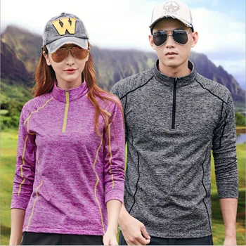 Erkekler Kadınlar Yürüyüş Uzun Kollu Çabuk Kuruyan T-Shirt Bahar Sonbahar Açık spor Tırmanma Kamp Trekking Balıkçılık T-shirt