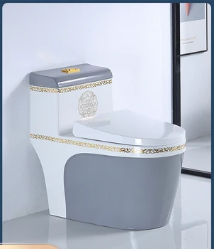 Ev Renk Büyük Ağız Sifon Ultra-Büyük Tuvalet Dilsiz Pompalama Tek Parça Altın Tuvalet Tuvalet