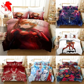 EVANGELİON Eva nevresim takımı Nevresim Yastık Kılıfı Karikatür Anime Dekor Yatak Örtüsü Yatak Odası Nevresim Takım Elbise Çocuklar Hediye
