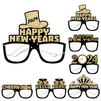 Eğlenceli Festivali Gözlük Çerçevesi 2024 Yeni Yıl parti gözlüğü Çerçeve Sahne Festivali Dekorasyon Noel Malzemeleri Yeni Yıl Gözlük