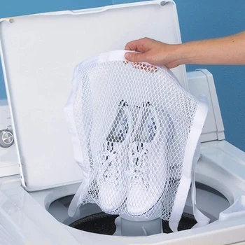 File çamaşır torbası Örgü Sihirli Bant Kuru Temizleme Ayakkabı Çantası Kullanımlık Kalın ayakkabı kurutucu Çanta Ayakkabı Yıkama Kılıfı Duvara Monte