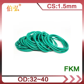 Fluororubber O-Ring 5 Adet/grup FKM Sızdırmazlık CS 1.5 mm OD32/33/34/35/36/37/38/39/40mm O-Ring Conta Conta Halkası