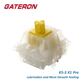 Gateron Sütlü Pro Anahtarı Doğrusal sütlü sarı pro Önceden Yağlanmış 5pin RGB mekanik klavye Aksesuarları