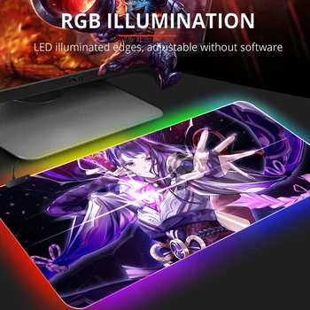 Genshin Darbe Xxl Mouse Pad Oyun Raiden kaymaz Mat RGB Oyun Dizüstü Bilgisayar Aksesuarları Mausepad Masa Matı Mousepad Paspaslar Pc