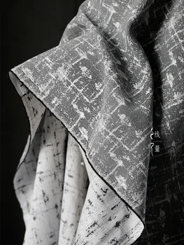 Gri vintage stil jakarlı dokulu kumaş yüksek dereceli yastık kılıfı pantolon üstleri giyim tasarımcısı kumaşlar