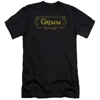 Grimm Plak Logo-Erkek Premium Slim fit tişört