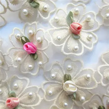 GXINUG 20 adet Pamuk Renkli Gül Çiçek Işlemeli dantel kumaş süsü Şerit Aplike DIY düğün elbisesi Dikiş Malzemeleri Zanaat