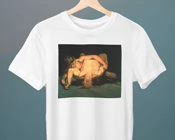 Güreşçiler George Luks Boyama Unisex T-shirt Sanat