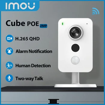 Imou gözetim kameraları Küp PoE 2MP Kapalı bebek izleme monitörü Ev İki yönlü Konuşma İnsan Algılama Dahili Mikrofon CCTV Mini Kamera