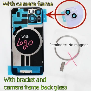 Iphone için uygun 14 14 Artı arka cam kamera çerçevesi ile, hiçbir mıknatıs cam tamir parçaları için