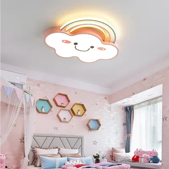 Iskandinav Gökkuşağı Bulut LED Tavan Lambası çocuk Odası Ins Girly Romantik Lamba Oturma Odası yatak odası lambası tavan ışıkları