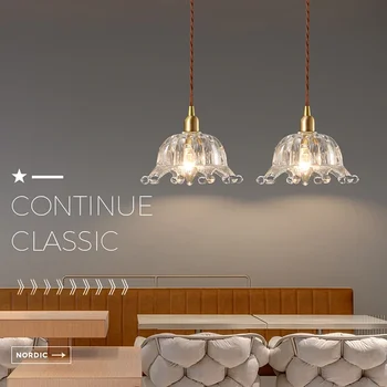 Iskandinav yaratıcı E27 kolye ışık Enkele Kop Messing cam avizeler İçin restoran Bar kahve dükkanı Cafe ev dekor