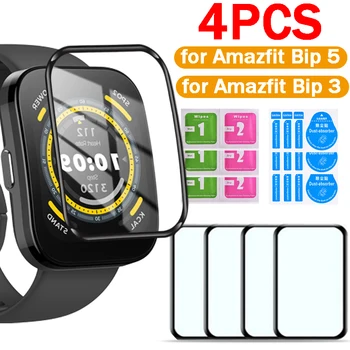 Için Amazfit Bip 3/3 Pro Bıp5 3D Kavisli Ekran Koruyucu HD Şeffaf koruyucu film için Amazfit Bip 5 Smartwatch Aksesuarları
