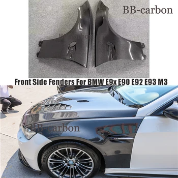 Için E90 E92 E93 M3 O Araba Styling Vücut Kiti Yüksek Kaliteli Karbon Fiber FRP Boyasız E9X Motor Ön Yan Çamurluklar