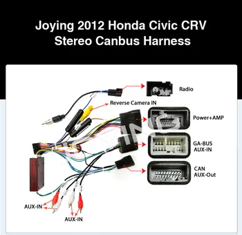 Joyıng Kablo demeti Araba Radyo Güç Adaptörü Güç Kablosu Radyo Fişi 2012 Honda Civic CRV İçin Stereo Canbus Kablo Demeti