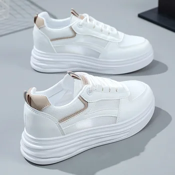 Kadın Ayakkabı 2023 Yeni Trend Pembe Beyaz Mor Tıknaz Ayakkabı Kadın Rahat spor ayakkabılar Kalın Taban Tenis Sepeti Femme