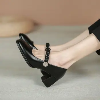 Kadın Pompaları Yüksek Topuklu Mary Jane Ayakkabı Kadınlar için Zarif tasarım ayakkabı Düğün Ayakkabı Gelin İnci Elastik tacones mujer