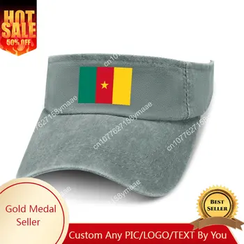 Kamerun Bayrağı Güneşlik Sızdıran Üst Kovboy Şapkaları Mens Womens Özelleştirmek DIY Kap Spor Beyzbol Tenis golf şapkaları Boş Açık silindir şapka