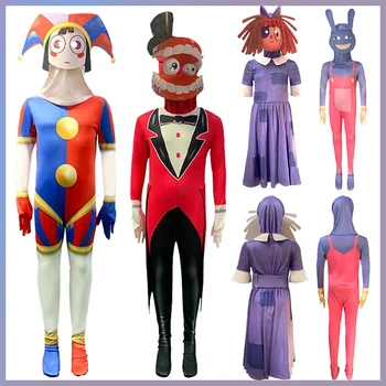 Karikatür TV İnanılmaz Cosplay Çocuklar Dijital Sirk Jax Caine Pomni Ragatha Tulumlar Çocuk Cadılar Bayramı Roleplay Disguise Suit