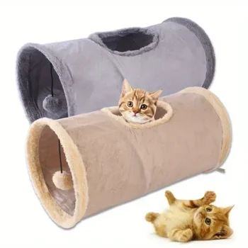 Katlanabilir kedi tüneli Pet Malzemeleri Depolanabilir Süet kedi Tünelleri Kedi Oyuncak Matkap Kova Kediler Teaser Oyuncak Kedi Ürünleri