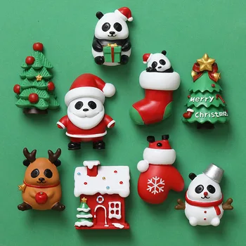 Kawaii Eğlenceli Panda buzdolabı mıknatısı Reçine DIY Yaratıcı noel hediyesi Reçine Manyetik hatırlatıcı panosu Dekorasyon Ev Dekor