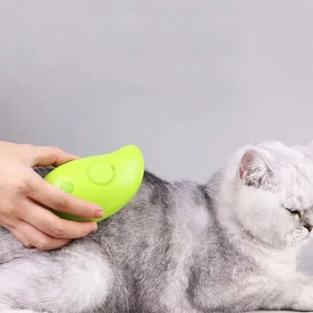 Kedi Tedarikçisi Kedi buharlı fırça Elektrikli Sprey Kedi Saç Fırçası 3 İn1 Köpek Vapur Fırça Masaj Pet Bakım Kedi Saç Fırçası