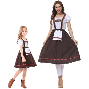 Klasik Bavyera Dirndl Oktoberfest Kostümleri Yetişkin Kadın Kızlar Jartiyer Üniforma Cosplay Karnaval Cadılar Bayramı fantezi parti elbisesi