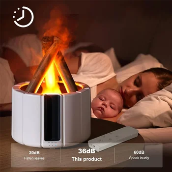 Kontrol Ev Yatak Odası Masaüstü aroma yağı difüzörü Şenlik Ateşi Alev Ultrasonik Hava Nemlendirici Uzaktan Kumanda ile Mini USB Yangın Nemlendirici